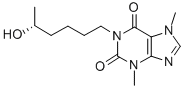 structure of CAS# 100324-81-0, 1-(5-Hydroxyhexyl)-3,7-Dimethylpurine-2,6-Dione;1-(5-Hydroxyhexyl)-3,7-Dimethyl-Purine-2,6-Dione;1-(5-Hydroxyhexyl)-3,7-Dimethyl-Xanthine;1-(5'-Hydroxyhexyl)-3,7-Dimethylxanthine