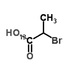 structure of CAS# 100900-34-3, 2-Bromo(1-<Sup>13</Sup>C)Propanoic Acid;2-Bromopropionic acid-1-13C;2-BROMOPROPIONIC-1-13CACID;282456_ALDRICH