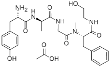 结构式 CAS# 100929-53-1, L-酪氨酰-D-丙氨酰甘氨酰-N-(2-羟基乙基)-Nalpha-甲基-L-苯丙氨酰胺单乙酸盐