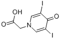 structure of CAS# 101-29-1, 2-(3,5-Diiodo-4-Oxopyridin-1-Yl)Acetic Acid;2-(3,5-Diiodo-4-Oxo-1-Pyridyl)Acetic Acid;2-(3,5-Diiodo-4-Keto-1-Pyridyl)Acetic Acid;2-(3,5-Diiodo-4-Oxo-Pyridin-1-Yl)Ethanoic Acid