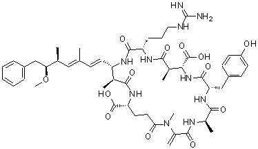 结构式 CAS# 101064-48-6, 微囊藻毒素YR