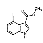 结构式 CAS# 101909-44-8, 甲基4-碘-1H-吲哚-3-羧酸酯