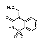 结构式 CAS# 102308-74-7, 4-乙基-2H-1,2,4-苯并噻二嗪-3(4H)-酮1,1-二氧化物