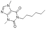 structure of CAS# 1028-33-7, 1-Hexyl-3,7-Dimethylpurine-2,6-Dione;1-Hexyl-3,7-Dimethyl-Purine-2,6-Dione;1-Hexyl-3,7-Dimethyl-Xanthine;Pentifyllinum [Inn-Latin]