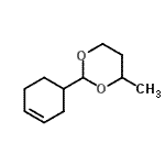 structure of CAS# 103907-82-0, 2-(3-Cyclohexen-1-Yl)-4-Methyl-1,3-Dioxane;2-CYCLOHEX-3-ENYL-4-METHYL-1,3-DIOXANE;NSC48195