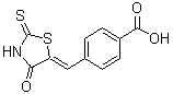 结构式 CAS# 103987-82-2, 4-[(Z)-(4-氧代-2-硫代-1,3-噻唑烷-5-亚基)甲基]苯甲酸