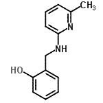 structure of CAS# 104768-37-8, 2-{[(6-Methyl-2-Pyridinyl)Amino]Methyl}Phenol;2-[(6-Methyl-pyridin-2-ylamino)-methyl]-phenol;2-{[(6-methyl-2-pyridinyl)amino]methyl}phenol;2-{[(6-methylpyridin-2-yl)amino]methyl}phenol