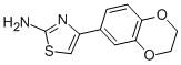 structure of CAS# 105362-06-9, 4-(2,3-Dihydro-1,4-Benzodioxin-6-Yl)-2-Thiazolamine;4-(2,3-DIHYDRO-1,4-BENZODIOXIN-6-YL)-1,3-THIAZOL-2-YLAMINE;4-(2,3-DIHYDRO-1,4-BENZODIOXIN-6-YL)-1,3-THIAZOL-2-AMINE;4-(2,3-DIHYDRO-BENZO[1,4]DIOXIN-6-YL)-THIAZOL-2-YLAMINE