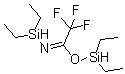 structure of CAS# 105384-38-1, N-(Diethylsilyl)-2,2,2-Trifluoro-Ethanimidic Acid Diethylsilyl Ester;N,O-Bis(Diethylhydrogensilyl)Trifluoroacetamide [Simultaneous Cyclic Silylene And Silyl Derivatizing Reagent For GC];N-(Diethylsilyl)-2,2,2-Trifluoroethanimidic Acid Diethylsilyl Ester;N,O-BIS(DIETHYLHYDROGENSILYL)TRIFLUOROACETAMIDE