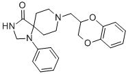 structure of CAS# 1054-88-2, 8-(2,3-Dihydro-1,4-Benzodioxin-2-Ylmethyl)-1-Phenyl-1,3,8-Triazaspiro[4.5]Decan-4-One;1,3,8-Trianaspiro(4.5)Decane-4-One,8-(1,4-Benzodioxan-2-Ylmethyl)-1-Phenyl-;8-(1,4-Benzodioxan-2-Ylmethyl)-1-Phenyl-1,3,8-Trianaspiro(4,5)Decane-4-One;Espiroxatrina [Inn-Spanish]