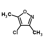 structure of CAS# 10557-86-5, 4-Chloro-3,5-Dimethyl-1,2-Oxazole;4-Chloro-3,5-dimethylisoxazole #;isoxazole, 4-chloro-3,5-dimethyl-;MFCD14702892