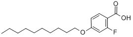 structure of CAS# 106316-02-3, 4-(Decyloxy)-2-Fluoro-Benzoic Acid;4-Decyloxy-2-Fluorobenzoic Acid 93%;4-Decyloxy-2-Fluorobenzoicacid93%;4-N-DECYLOXY-2-FLUOROBENZOIC ACID