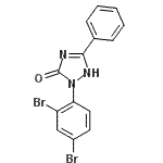 structure of CAS# 106538-35-6, 1-(2,4-Dibromophenyl)-3-Phenyl-1H-1,2,4-Triazol-5-Ol;1,2,4-triazol-3-one;2-(2,4-Dibromophenyl)-1,2-dihydro-5-phenyl-3H-;2-(2,4-Di<wbr>bromophen<wbr>yl)-1,2-d<wbr>ihydro-5-<wbr>phenyl-3H<wbr>-1,2,4-tr<wbr>iazol-3-o<wbr>ne