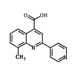 structure of CAS# 107027-42-9, 8-Methyl-2-(4-Pyridinyl)-4-Quinolinecarboxylic Acid;8-methyl-2-(4-pyridyl)quinoline-4-carboxylic acid;8-methyl-2-(pyridin-4-yl)quinoline-4-carboxylic acid;8-Methyl-2-pyridin-4-ylquinoline-4-carboxylic acid