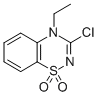 结构式 CAS# 107089-77-0, 3-氯-4-乙基苯并[E][1,2,4]噻二嗪1,1-二氧化物