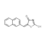 结构式 CAS# 107916-92-7, (5E)-5-(2-萘基亚甲基)-2-硫基-1,3-噻唑-4(5H)-酮