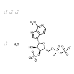 structure of CAS# 109434-21-1, Adenosine 3'-Phosphate 5'-Phosphosulfate Lithium salt;3'-O-Phos<wbr>phonato-5<wbr>'-O-[(sul<wbr>fonatooxy<wbr>)phosphin<wbr>ato]adéno<wbr>sine de l<wbr>ithium, h<wbr>ydrate (1<wbr>:4:1);Adenosine<wbr> 3'-phosp<wbr>hate 5'-p<wbr>hosphosul<wbr>fate lith<wbr>ium salt <wbr>hydrate;Adenosine<wbr>, 5'-O-[h<wbr>ydroxy(su<wbr>lfooxy)ph<wbr>osphinyl]<wbr>-, 3'-(di<wbr>hydrogen <wbr>phosphate<wbr>), lithiu<wbr>m salt, h<wbr>ydrate (1<wbr>:4:1)