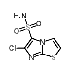 structure of CAS# 112582-89-5, 6-Chloroimidazo[2,1-b][1,3]Thiazole-5-Sulfonamide;6-chloroimidazo[2,1-b]1,3-thiazoline-5-sulfonamide;6-CHLORO-IMIDAZO[2,1-B]THIAZOLE-5-SULFONICACIDAMIDE;6-Chloro-imidazo[2,1-b]thiazole-5-sulphonic acid amide