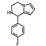 structure of CAS# 112767-38-1, 1-(4-Fluorophenyl)-1,2,3,4-Tetrahydropyrrolo[1,2-a]Pyrazine;1-(4-Fluoro-phenyl)-1,2,3,4-tetrahydro-;1-(4-Fluo<wbr>ro-phenyl<wbr>)-1,2,3,4<wbr>-tetrahyd<wbr>ro-pyrrol<wbr>o[1,2-a]p<wbr>yrazine;1-(4-fluorophenyl)pyrrolo[1,2-a]piperazine