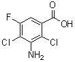 structure of CAS# 115549-13-8, 3-Amino-2,4-Dichloro-5-Fluorobenzoic Acid;3-Amino-2,4-dichloro-5-fluoro-benzoic acid;3-AMINO-2,4-DICHLORO-5-FLUORO-BENZOICACID