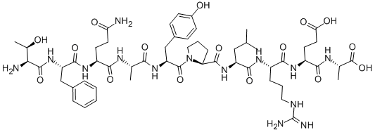 structure of CAS# 117592-22-0, L-Threonyl-L-Phenylalanyl-L-Glutaminyl-L-Alanyl-L-Tyrosyl-L-Prolyl-L-Leucyl-L-Arginyl-L-alpha-Glutamyl-L-Alanine;H-THR-PHE-GLN-ALA-TYR-PRO-LEU-ARG-GLU-ALA-OH;THR-PHE-GLN-ALA-TYR-PRO-LEU-ARG-GLU-ALA;RETROVIRAL PROTEASE SUBSTRATE