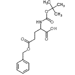 structure of CAS# 117997-81-6, 5-(Benzyloxy)-2-({[(2-Methyl-2-Propanyl)Oxy]Carbonyl}Amino)-5-Oxopentanoic Acid;5-(Benzyloxy)-N-(tert-butoxycarbonyl)-5-oxonorvaline #;Boc-D-Glutamic acid 5-benzyl ester;BOC-DL-Glutamic acid 5-benzylester
