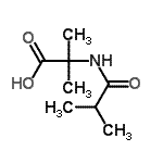 structure of CAS# 118728-63-5, N-Isobutyryl-2-Methylalanine;2-isobutyramido-2-methylpropanoic acid;2-methyl-N-(2-methylpropanoyl)alanine;alanine, 2-methyl-N-(2-methyl-1-oxopropyl)