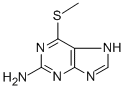 structure of CAS# 1198-47-6, 2-Amino-6-Methylmercaptopurine;6-(Methylthio)-7H-Purin-2-Amine;[6-(Methylthio)-7H-Purin-2-Yl]Amine;Zinc04258315