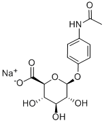 结构式 CAS# 120595-80-4, 4-(乙酰氨基)苯基-beta-D-吡喃葡糖苷酸单钠盐