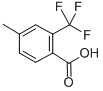 structure of CAS# 120985-64-0, 4-Methyl-2-(Trifluoromethyl)-Benzoic Acid;2-(Trifluoromethyl)-P-Toluic Acid, 4-Carboxy-3-(Trifluoromethyl)Toluene, 2-Carboxy-5-Methylbenzotrifluoride;4-METHYL-2-(TRIFLUOROMETHYL)BENZOIC ACID;2-Trifluoromethy-4-Methybenzoic Acid