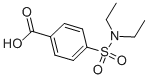 structure of CAS# 1213-06-5, 4-(Diethylsulfamoyl)Benzoic Acid;Iflab1_005538;4-((Diethylamino)Sulfonyl)Benzoic Acid;Brn 2812421