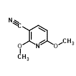structure of CAS# 121643-45-6, 2,6-Dimethoxynicotinonitrile;2,6-Dimethoxy-3-cyanopyridine;2,6-Dimethoxynicotinonitrile;2,6-Dimethoxypyridine-3-carbonitrile