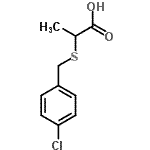 structure of CAS# 122305-66-2, 2-[(4-Chlorobenzyl)Sulfanyl]Propanoic Acid;2-[(4-chlorobenzyl)thio]propanoic acid;2-[(4-chlorophenyl)methylthio]propanoic acid;MFCD04070622