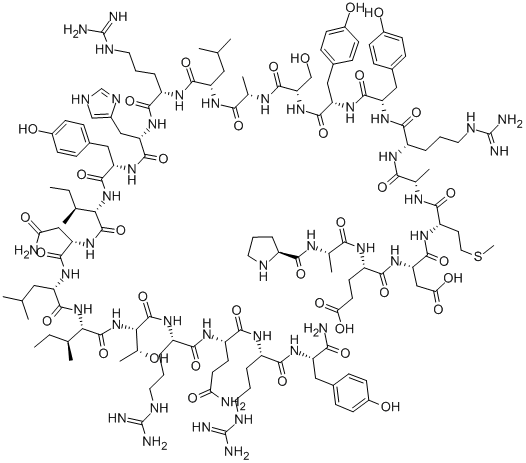 structure of CAS# 122341-40-6, 13-36-Neuropeptide Y(Human);L-Pro-L-Ala-L-Glu-L-Asp-L-Met-L-Ala-L-Arg-L-Tyr-L-Tyr-L-Ser-L-Ala-L-Leu-L-Arg-L-His-L-Tyr-L-Ile-L-Asp(NH2)-L-Leu-L-Ile-L-Thr-L-Arg-L-Gln-L-Arg-L-Tyr-NH2;REF DUPL: H-Pro-Ala-Glu-Asp-Met-Ala-Arg-Tyr-Tyr-Ser-Ala-Leu-Arg-His-Tyr-Ile-Asn-Leu-Ile-Thr-Arg-Gln-Arg-Tyr-NH2;H-Pro-Ala-Glu-Asp-Met-Ala-Arg-Tyr-Tyr-Ser-Ala-Leu-Arg-His-Tyr-Ile-Asn-Leu-Ile-Thr-Arg-Gln-Arg-Tyr-NH2