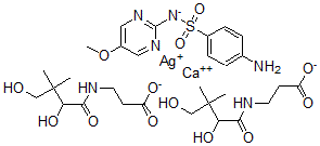 CAS#: 123774-77-6， (R)-N-(2,4-dihydroxy-3,3-dimethyl-1-oxobutyl)-beta-Alanine calcium salt (2:1) mixt. with 4-amino-N-(5-methoxy-2-pyrimidinyl)benzenesulfonamide monosilver salt