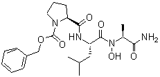 结构式 CAS# 123984-00-9, 1-[(苄氧基)羰基]-L-脯氨酰-L-亮氨酰-N-羟基-L-丙氨酰胺
