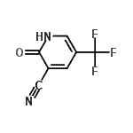 structure of CAS# 124432-69-5, 2-Oxo-5-(Trifluoromethyl)-1,2-Dihydro-3-Pyridinecarbonitrile;2-Hydroxy-5-(trifluoromethyl)nicotinonitrile;2-Hydroxy-5-(trifluoromethyl)pyridine-3-carbonitrile;2-hydroxy-5-trifluoromethyl-nicotinonitrile