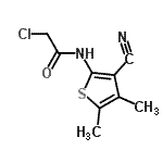 结构式 CAS# 124476-88-6, 2-氯-N-(3-氰基-4,5-二甲基-2-噻吩基)乙酰胺
