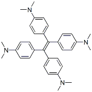 structure of CAS# 1261-86-5, Tetrakis[4-(Dimethylamino)Phenyl]Ethene;N,N-Dimethyl-4-[1,2,2-Tris(4-Dimethylaminophenyl)Vinyl]Aniline;Dimethyl-[4-[1,2,2-Tris(4-Dimethylaminophenyl)Vinyl]Phenyl]Amine;Tetrakis(P-(Dimethylamino)Phenyl)Ethylene