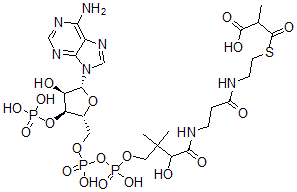 结构式 CAS# 1264-45-5, 甲基丙二酰-辅酶A