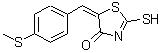 structure of CAS# 127378-28-3, (5E)-5-[4-(Methylsulfanyl)Benzylidene]-2-Sulfanyl-1,3-Thiazol-4(5H)-One;(5E)-2-Me<wbr>rcapto-5-<wbr>[4-(methy<wbr>lthio)ben<wbr>zylidene]<wbr>-1,3-thia<wbr>zol-4(5H)<wbr>-one;(5E)-5-[4<wbr>-(methyls<wbr>ulfanyl)b<wbr>enzyliden<wbr>e]-2-thio<wbr>xo-1,3-th<wbr>iazolidin<wbr>-4-one;5-[4-(met<wbr>hylsulfan<wbr>yl)benzyl<wbr>idene]-2-<wbr>thioxo-1,<wbr>3-thiazol<wbr>idin-4-one