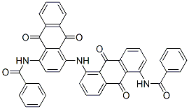 structure of CAS# 128-89-2, N-[4-[[5-(Benzoylamino)-9,10-Dioxoanthracen-1-Yl]Amino]-9,10-Dioxoanthracen-1-Yl]Benzamide;N-[4-[[5-(Benzoylamino)-9,10-Dioxo-1-Anthryl]Amino]-9,10-Dioxo-1-Anthryl]Benzamide;N-[4-[[9,10-Dioxo-5-[(Oxo-Phenylmethyl)Amino]-1-Anthryl]Amino]-9,10-Dioxo-1-Anthryl]Benzamide;N-[4-[[5-(Benzoylamino)-9,10-Diketo-1-Anthryl]Amino]-9,10-Diketo-1-Anthryl]Benzamide