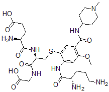 CAS#: 129596-89-0， S-(2-Ornithylamino-4-methoxy-5-(1'-methyl-4'-piperidylamino)carboxyphenyl)glutathione