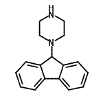 structure of CAS# 129604-54-2, 1-(9H-Fluoren-9-Yl)Piperazine;1-(9H-Fluoren-9-yl)piperazine #;fluoren-9-ylpiperazine;n / a