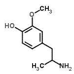 结构式 CAS# 13062-61-8, 4-(2-氨基丙基)-2-甲氧基苯酚