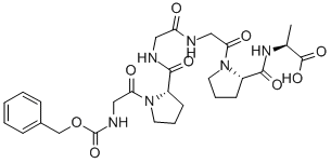 structure of CAS# 13075-38-2, Cbz-Gly-Pro-Gly-Gly-Pro-Ala-OH;(2S)-2-[[Oxo-[(2S)-1-[1-Oxo-2-[[1-Oxo-2-[[Oxo-[(2S)-1-[1-Oxo-2-[[Oxo-(Phenylmethoxy)Methyl]Amino]Ethyl]-2-Pyrrolidinyl]Methyl]Amino]Ethyl]Amino]Ethyl]-2-Pyrrolidinyl]Methyl]Amino]Propanoic Acid;(2S)-2-[[(2S)-1-[2-[[2-[[(2S)-1-[2-(Benzyloxycarbonylamino)Acetyl]Pyrrolidine-2-Carbonyl]Amino]Acetyl]Amino]Acetyl]Pyrrolidine-2-Carbonyl]Amino]Propionic Acid;(2S)-2-[[(2S)-1-[2-[2-[[(2S)-1-[2-(Phenylmethoxycarbonylamino)Ethanoyl]Pyrrolidin-2-Yl]Carbonylamino]Ethanoylamino]Ethanoyl]Pyrrolidin-2-Yl]Carbonylamino]Propanoic Acid