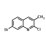 structure of CAS# 132118-47-9, 7-Bromo-2-Chloro-3-Methylquinoline;7-Bromo-2-chloro-3-methyl-1-azanaphthalene