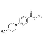 structure of CAS# 132144-02-6, Methyl 6-(4-Methyl-1-Piperazinyl)Nicotinate;methyl 6-(4-methylpiperazin-1-yl)nicotinate;Methyl 6-(4-methylpiperazin-1-yl)pyridine-3-carboxylate;MFCD00894965