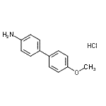 structure of CAS# 13219-33-5, 4'-Methoxy-4-Biphenylamine Hydrochloride (1:1);4-(4-Methoxyphenyl)aniline hydrochloride;4-(4-Meth<wbr>oxyphenyl<wbr>)aniline <wbr>hydrochlo<wbr>ride, 4'-<wbr>Methoxy-[<wbr>1,1'-biph<wbr>enyl]-4-a<wbr>mine hydr<wbr>ochloride;4-(4-Meth<wbr>oxyphenyl<wbr>)aniline <wbr>hydrochlo<wbr>ride; 4'-<wbr>Methoxy-[<wbr>1,1'-biph<wbr>enyl]-4-a<wbr>mine hydr<wbr>ochloride