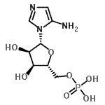 结构式 CAS# 132259-10-0, 1-(5-O-膦酰-beta-D-呋喃核糖基)-1H-咪唑-5-胺